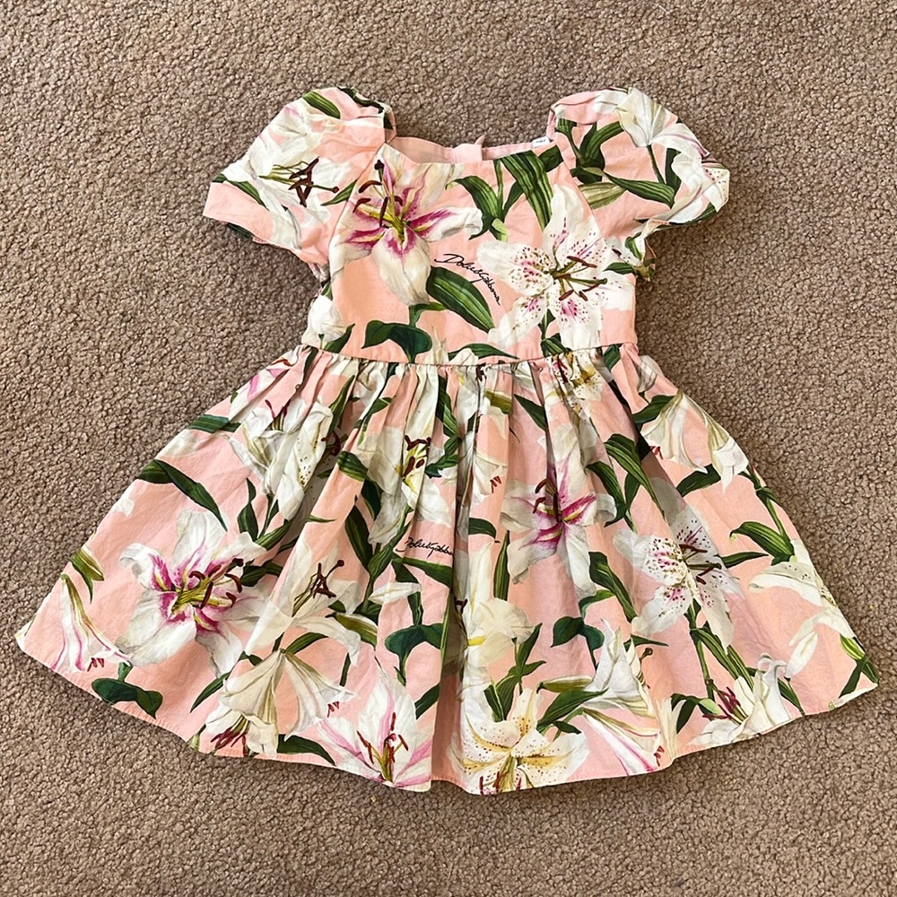 Dolce and Gabanna pink floral baby dress 6m